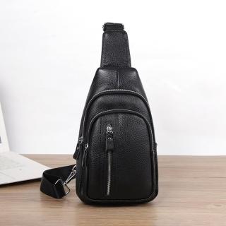 【巴黎精品】現貨+預購 胸包真皮斜揹包(牛皮時尚潮流商務男包包a1hi55)