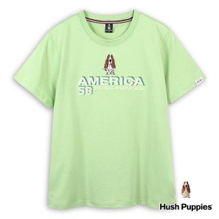 【Hush Puppies】男裝 T恤 經典品牌英文立體感繡花刺繡狗T恤(淺綠 / 44111501)