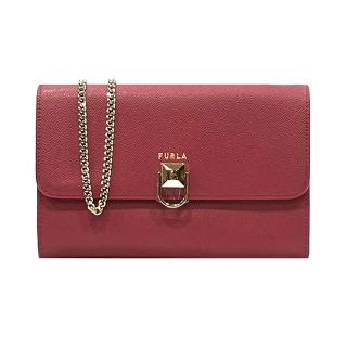 【FURLA 芙拉】WE00433 法國經典防刮牛皮手拿斜揹包(紅色)