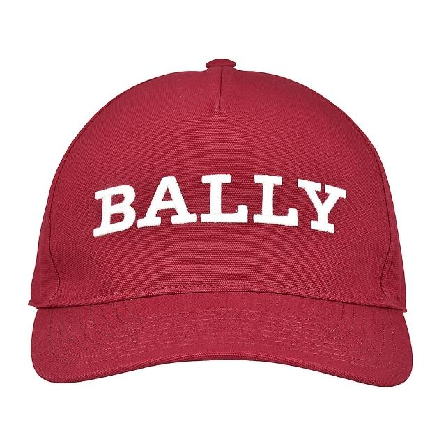 【BALLY】BALLY簡約字母LOGO純棉棒球帽(紅)