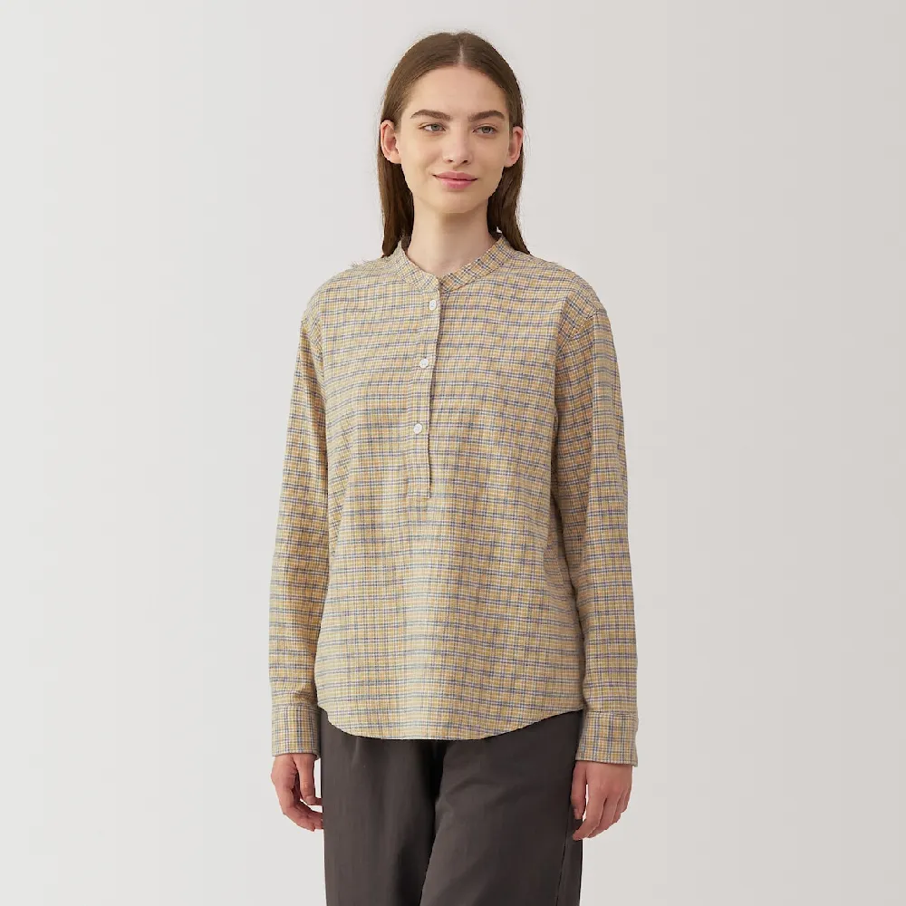 【MUJI 無印良品】女雙面起毛法蘭絨立領長袖套衫(共8色)