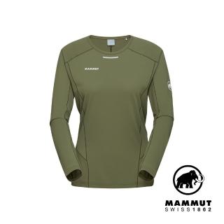 【Mammut 長毛象官方直營】Aenergy FL Longsleeve Women 輕量抗菌長袖排汗衣 沼澤綠 女款 #1016-01380