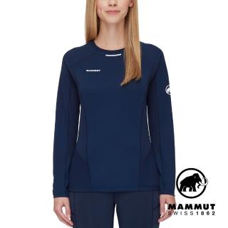 【Mammut 長毛象官方直營】Aenergy FL Longsleeve Women 輕量抗菌長袖排汗衣 海洋藍 女款 #1016-01380