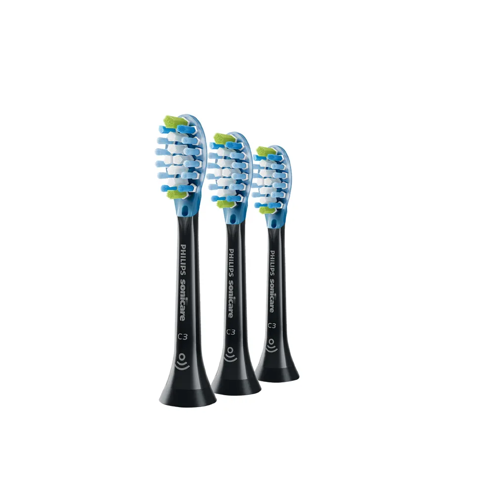 【Philips 飛利浦】Sonicare DC Smart智能清潔刷頭三入組-黑HX9043/96