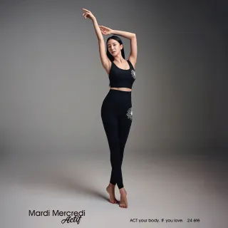 【MARDI MERCREDI】瑜珈束身褲 黑色 經典小雛菊 白花 ULTIMATE COMFORT FULL LEGGINGS THEFLOWER