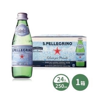 【S.Pellegrino 聖沛黎洛】天然氣泡礦泉水玻璃瓶裝250mlx24入/箱