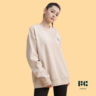 【FIZZCOCO】現貨39 經典廓形衛衣 新款長袖圓領套頭寬鬆休閒跑步健身運動上衣 共2色(燕麥色 灰藍色)