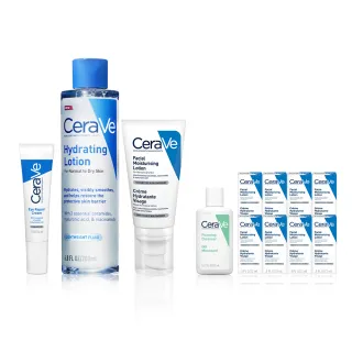 【CeraVe 適樂膚】全臉抗敏修復大全配★全效亮眼精萃14ml+全效修護精華水+全效超級修護乳52ml_B(安敏補水)