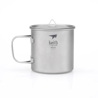 【Keith】純鈦單層鈦杯 650ml 附鈦杯蓋(TI3208)