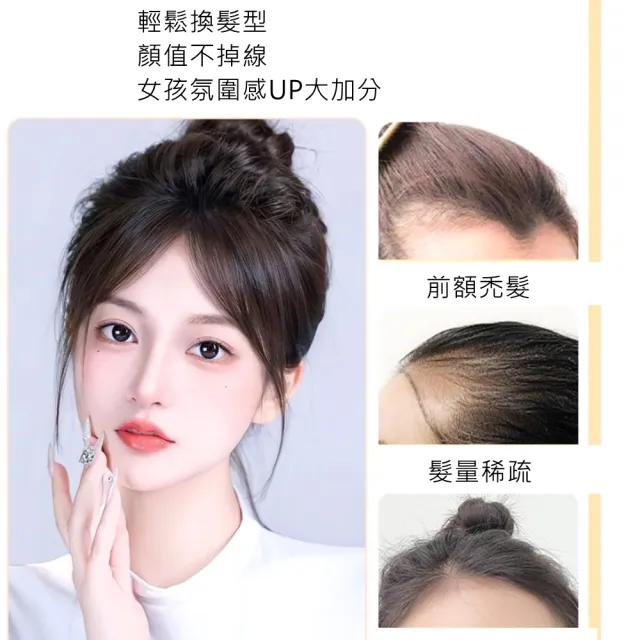 【HaNA 梨花】影視級明星的秘密禿頭白髮遮寬髮縫．隱形空氣瀏海假髮片超逼真自然 現+預(假髮片禿頭 白 