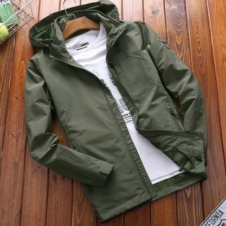 【巴黎精品】現貨+預購 風衣外套防風夾克(連帽純色休閒抗皺男夾克4色a1hg18)