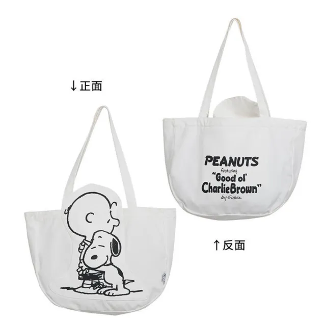 【SNOOPY 史努比】史努比卡通大容量休閒帆布袋(包包女 ins 百搭單肩包 平行輸入)