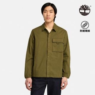 【Timberland 官方旗艦】男款橄欖綠色CORDURA R耐磨長袖襯衫(A5M46302)