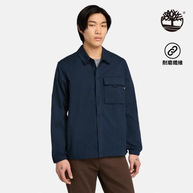 【Timberland】男款深寶石藍CORDURA R耐磨長袖襯衫(A5M46433)