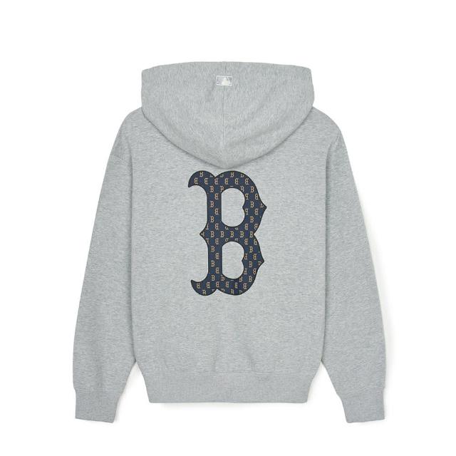 【MLB】拉鍊連帽外套 Monogram系列 波士頓紅襪隊(3ATRM0544-43MGS)