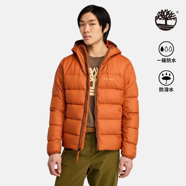 【Timberland】男款焦糖色防潑水鵝絨連帽外套(A5M6P888)