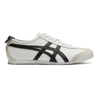 【Onitsuka Tiger】鬼塚虎 官方旗艦店 麂皮拼接白底黑虎爪紋 MEXICO 66(1183A201-126)