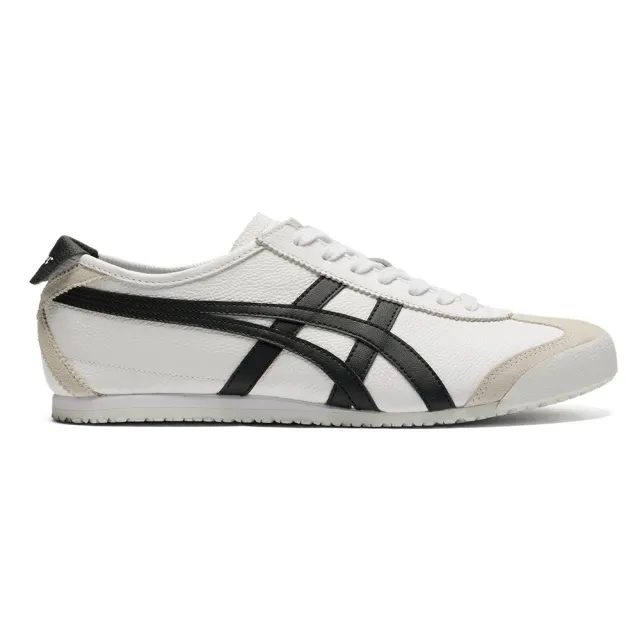【Onitsuka Tiger】鬼塚虎 麂皮拼接白底黑虎爪紋 MEXICO 66 休閒鞋 (1183A201-126)