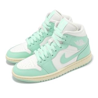 【NIKE 耐吉】休閒鞋 Wmns Air Jordan 1 MID 女鞋 男鞋 藍 米白 中筒 AJ1(BQ6472-132)
