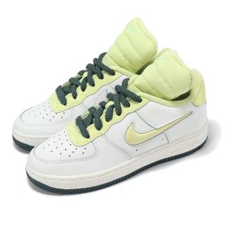 【NIKE 耐吉】休閒鞋 Air Force 1 LV8 2 GS 大童 女鞋 白 綠 AF1 長鞋舌(FB7402-100)