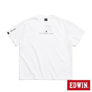 【EDWIN】男裝 吸濕排汗小字印花涼感短袖T恤(白色)