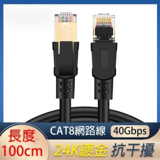 【CHOSEN】CAT8電競級極速傳輸40Gbps網路線 支援RJ45攝影機POE供電交換器路由器(長度1米)
