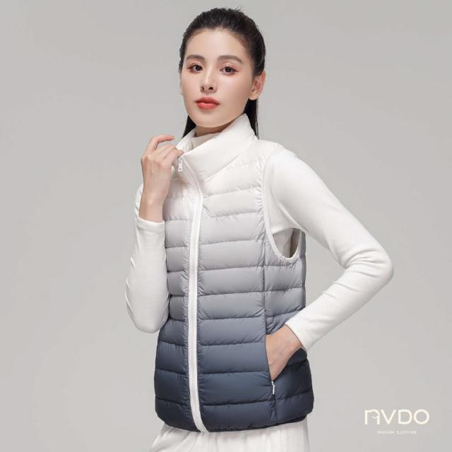 NVDO 現貨 90%白鴨絨漸變色羽絨背心-4色可選 尺寸偏小請以上胸圍選購 保暖背心F029