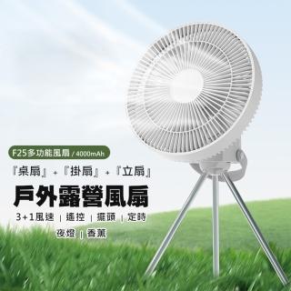 【F25】無線遙控大電量8.5吋充電式電風扇(4000mAh 擺頭/3檔風速/定時關機)