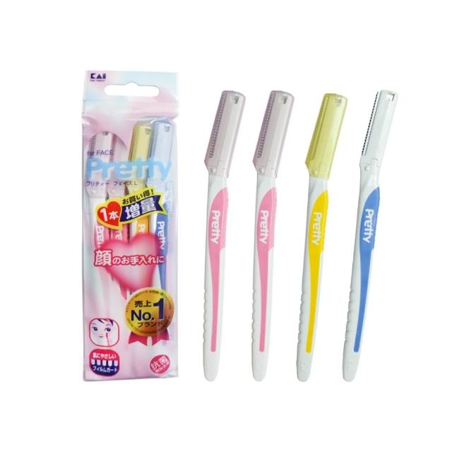 【KAI 貝印】Pretty細緻修面刀/4支裝（FRL-4P20）(日本製 增量版 修毛刀 除毛刀)