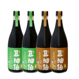 【豆油伯 x MOMO獨家】茶姬&甘田薄鹽醬油增量升級版4入組(680mlx4 / 送禮自用皆宜)