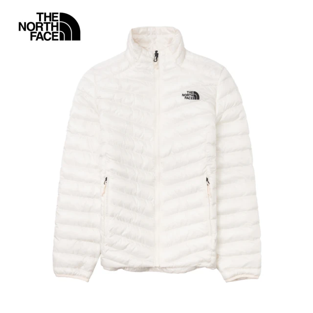 The North Face 北面女款米白色防潑水舒適可打包立領鋪棉外套｜8AYEQLI