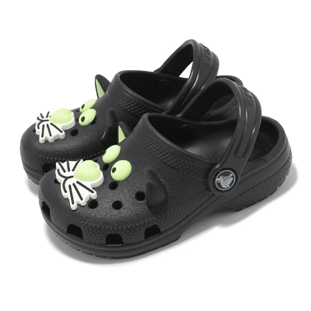 Crocs 洞洞鞋 Classic Glow Black Cat Clog T 童鞋 小童 夜光黑貓 克駱格 黑(210197001)