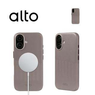 【alto 奧沰】iPhone 16 6.1吋 MagSafe 磁吸壓紋皮革全包覆輕薄防摔手機殼(支援MagSafe 真皮 輕薄 防摔)