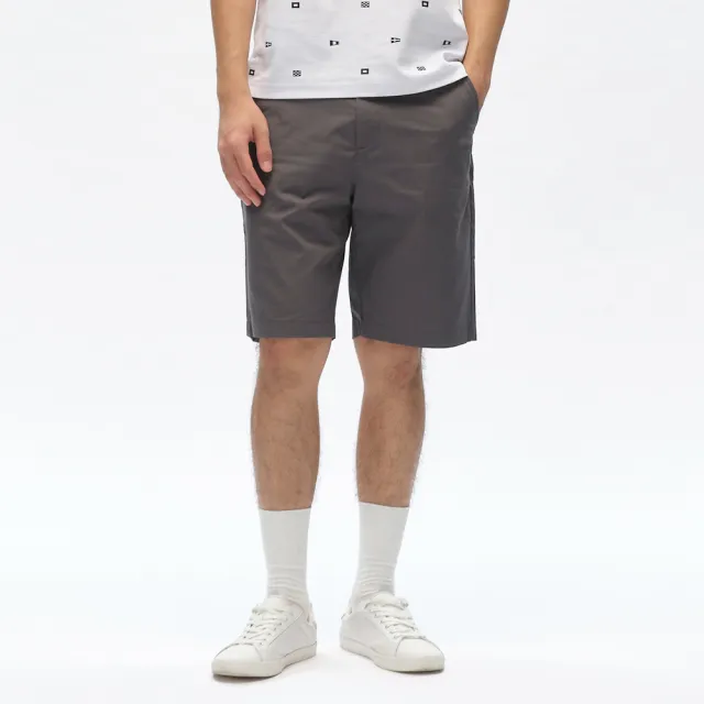 【NAUTICA】男裝 百搭彈性素面短褲(灰色)