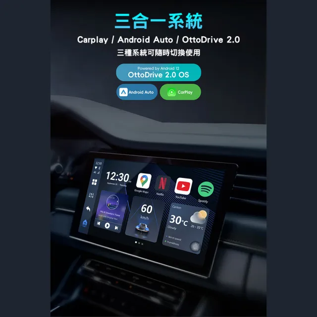 【ottocast】Carplay轉安卓 P3 八核心+128GB內存 車載 安卓盒 applepie PCS46(2024款/隨心所欲自定義)