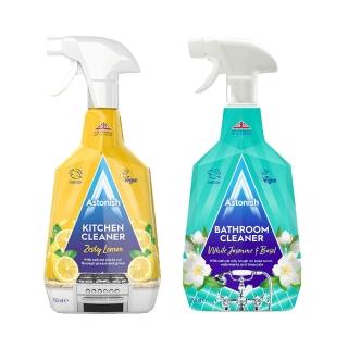 【英國進口】Astonish 廚房專用清潔劑 750ml+抑菌除汙廁所清潔劑 750ml