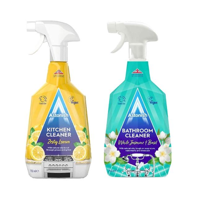 【英國進口】Astonish 廚房專用清潔劑 750ml+抑菌除污廁所清潔劑 750ml