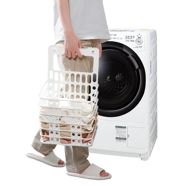 日本SP SAUCE 壁掛式可摺合衣物收納籃(容量13.7公升)