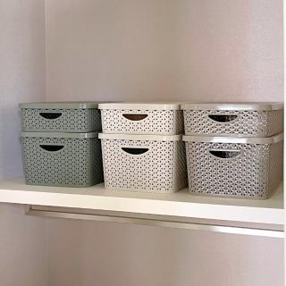 【GINII 基尼家居】編織收納籃 整理盒 北歐ins風 臺灣製 S號 4L 長方低 附蓋組合 1入