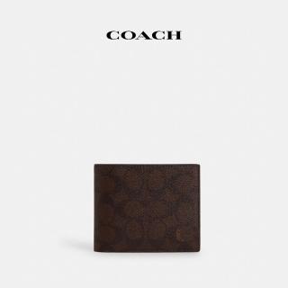 【COACH】蔻馳官方直營 經典Logo三合一皮夾-紅木色 混合色(CX209)