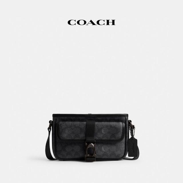 【COACH蔻馳官方直營】BECK經典Logo纖巧型斜背包-炭黑色(CM337)