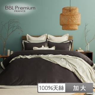 【BBL Premium】100%天絲印花床包被套組-天長地久-酷炫灰(加大)