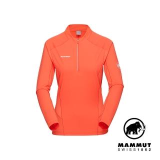 【Mammut 長毛象官方直營】Aenergy FL Half Zip LS W 輕量抗菌半拉長袖排汗衣 蜜桃粉 女款 #1016-01340