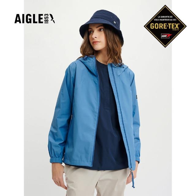 【AIGLE】女 GORE-TEX 輕量防水透氣外套AG-4P236A050 藍色(女外套 防水透氣外套 Goretex)