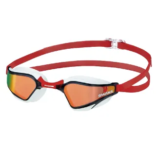 【SWANS】競速型內鑲鍍膜泳鏡(SR-72MMITPAF 紅/白/抗UV/防霧/視野加大)