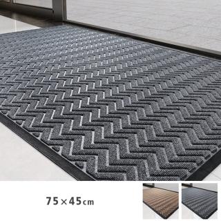 【聚時柚】3D刮泥吸水75*45cm玄關腳踏墊(滌綸圈絨壓花橡膠地墊)