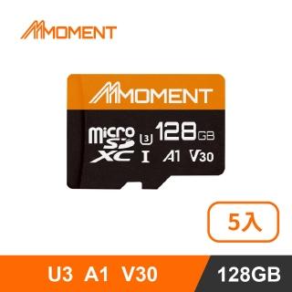 【五入組Moment】MicroSD SDXC UHS-I A1V30 MM13 128GB 記憶卡(128GB 5入組)