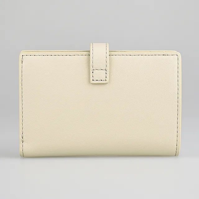 【FURLA 芙拉】FURLA Flow拱形金釦LOGO小牛皮6卡按釦式對折中夾(小/米)