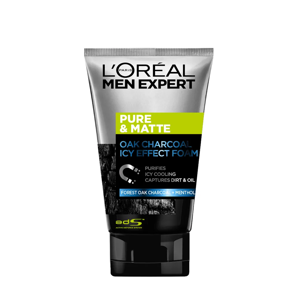 【LOREAL Paris 巴黎萊雅】炭黑酷涼男仕洗面乳(100ml)