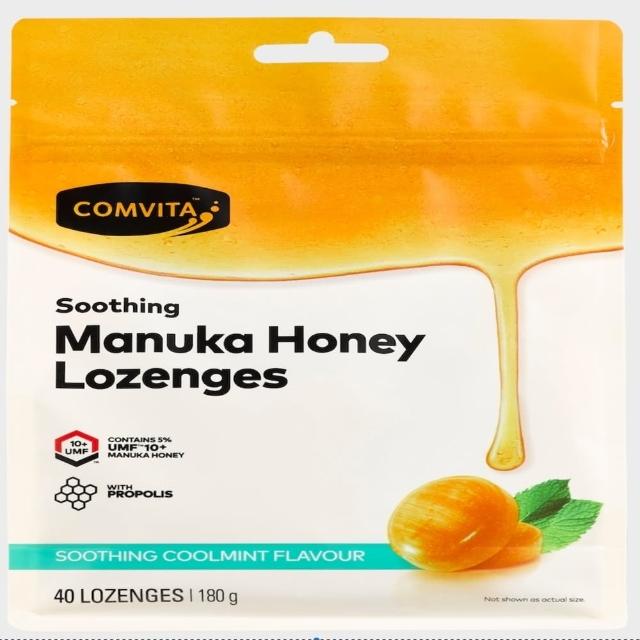 【Comvita 康維他】麥蘆卡蜂蜜潤喉糖薄荷口味(40粒家庭包)